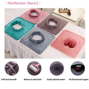 【Special price】🎀Perfection Store1🎀 โต๊ะนวดสปาเพื่อความงามแบบหนา35x35ซม. ผ้าเช็ดตัวพร้อมผ้าโพกศีรษะแบบมีรู