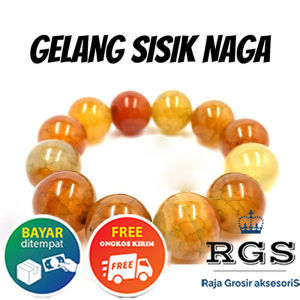 [Bayar di Tempat] GELANG BATU SISIK NAGA ASLI NATURAL 18MM
