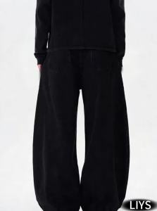 High Streets Spring Summer Mens Jeans American Baggy Wide Leg Curved Denim Pants Loose Solid Color Male Trendy Trousers2026