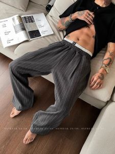 Sweatpants Stripe Straight Pants Wide-legged Vintage Comfort Loose Fashion Three-dimensionality