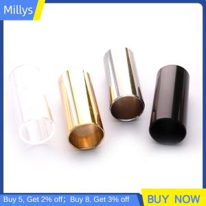 Millys 60mm กีตาร์สไลด์บาร์สแตนเลสโลหะ/กระจกนิ้วสไลด์สำหรับอูคูเลเล่