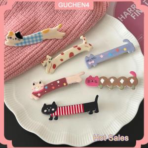 GUCHEN4🎀 Phim Hoạt Hình Tóc Clip Dễ Thương Mèo Hình Dạng Bên Bangs Clip Trang Điểm Công Cụ Cho Nữ Phụ Nữ Kẹp Tóc Cô Gái Mũ Nón Phụ Kiện Quà Tặng