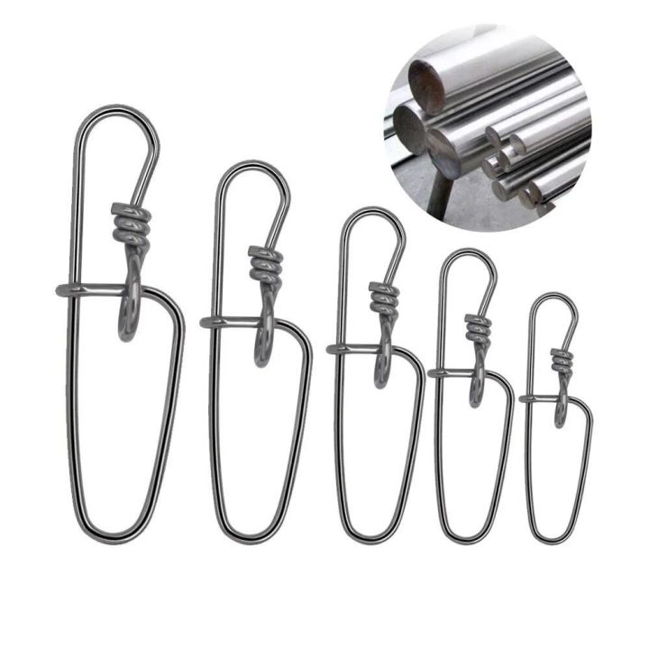 PENGQ Stainless Fishing Snap Swivels Double Lock Metal Snap Fishing ...