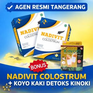 NADIVIT ORIGINAL Susu Colostrum isi 20 Sachet Skim Bubuk Terapi Sendi Pengapuran Syaraf Kejepit HNP Original Asli