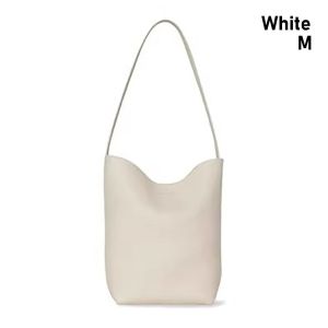 URBAG 1Pcs The Row Bucket Bag Lychee Pattern Genuine Leather Tote Bag  M/L Shoulder Bag