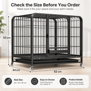 COD Dog Crate Large Metal Dog Cage Heavy Duty Pet Cage with Removable Tray Puppy Playpen Easy Clean Cage Sturdy Indoor Cage for Puppies Dogs Home Use