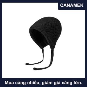 【CANAMEK】 Ngọt ngào handmade mùa thu mùa đông dệt kim Beanies hat len ấm tai bảo vệ hat Windproof tua Áo Thun hat