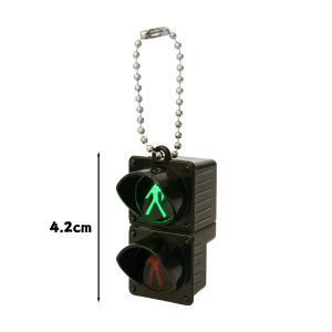 2PCS Mini Traffic Light Keychain Creative Light-Emitting Bag Pendant Pedestrian Light Fashion Car Keyring Adults Kids Gift