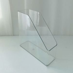 VJ5YE โปร่งใสโปร่งใส โต๊ะโฟลเดอร์ สัตว์เลี้ยงสำหรับสัตว์เลี้ยง กล่องเก็บของถัง แฟ้มโฟลเดอร์แนวตั้ง ที่วางเข้ามุม การประหยัดพื้นที่ ที่จัดเก็บถาดกระดาษ บ้านในบ้าน