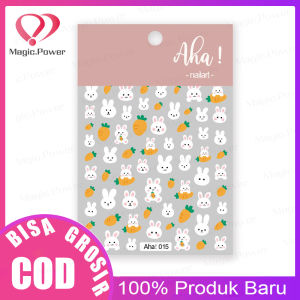 Stiker Kuku Motif Kartun Kelinci /Beruang Kartun 3D / Imut Smiley Untuk Aksesoris Nail Art kuku Diy