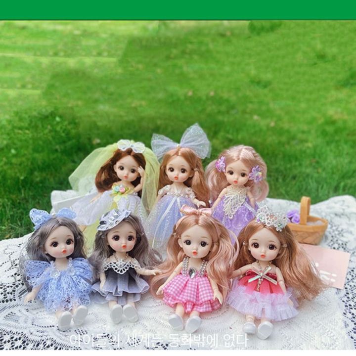 DXNZVA 13 Movable Jointed BJD Joints Dolls 3D Eye Dress Up Mini Baby ...