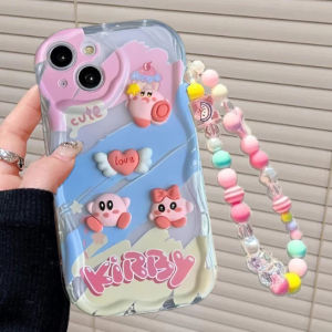 Case Infinix Hot 30 40 Pro Note 40 4G Casing Softcase Gelombang Lucu Model Kirby 3D Aesthetic Dengan Gantungan Manik Manik Warna Warni