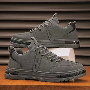 Mens Pu Leather Hard Bottom Casual Shoes New Mens Heightened Martin Boots Black Work Chef Shoes