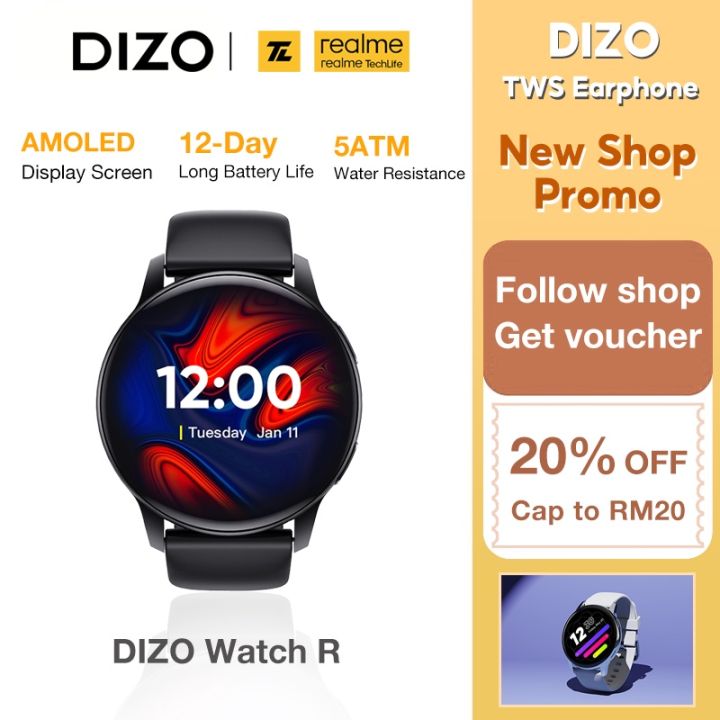 Realme Dizo Watch R Amoled Screen 5ATM Waterproof Fitness Tracker Sport