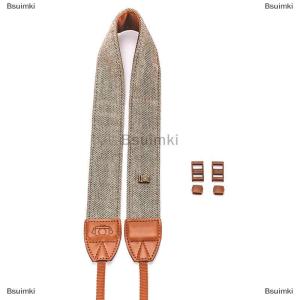 [COD] Bsuimki สายคล้องกล้องแบบพกพาสายคล้องคอแบบวินเทจสายคล้องกล้องผ้าฝ้าย100% สำหรับกล้อง Sony Nikon Canon Olympus DSLR