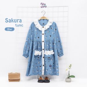 Tunik Anak Manasikana Motif Bunga Cantik Lengan Panjang Bahan Crinkle Yoryu Cardenza Usia 2-14 th