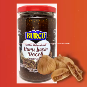 Burcu 380gr Kuru Incir Receli Dried Fig Jam Selai Jar Selai Buah Tin Baik Untuk Kesehatan