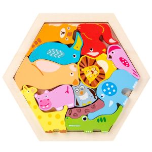 MAINAN EDUKASI ANAK PUZZLE JIGSAW 3D HEXAGON ANEKA MOTIF PREMIUM MURAH