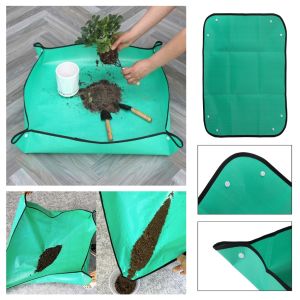 Planting Mat 50cm-100cm Foldable Waterproof Soil Replacement Mat Plant Potting Pad Reusable Garden Transplanting Pad