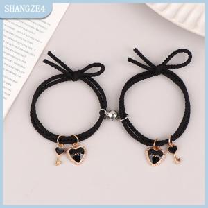 【SHANGZE4】 2Pcs Phim Hoạt Hình Từ Vài Vòng Đeo Tay Với Mèo Tình Yêu Trái Tim Mặt Dây Chuyền Dễ Thương Cùng Hấp Dẫn Tình Bạn Dây Quà Tặng Cho Bạn