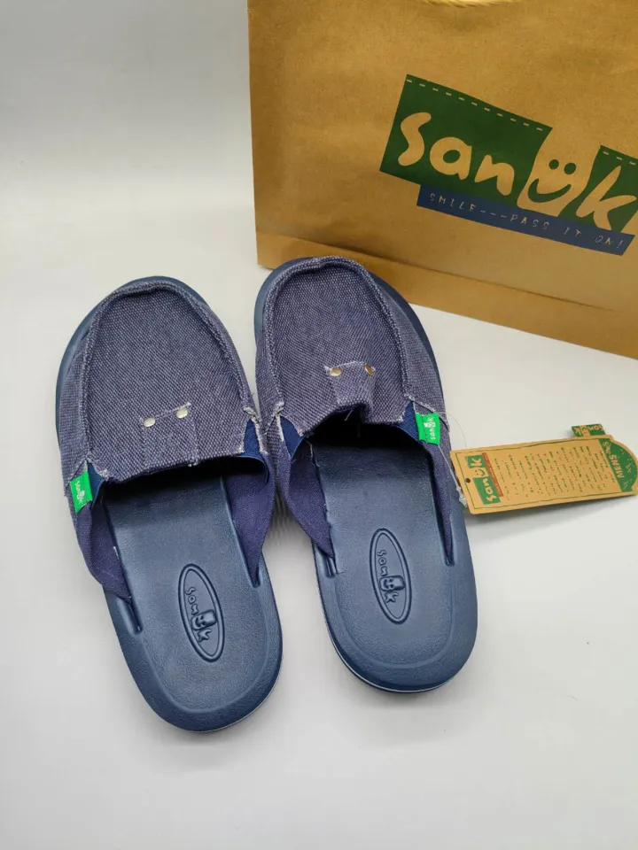 Sanuk fashion half shoes slip on for men with paperbag