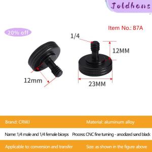 Joldhans 1 4 Dual Nuts Tripod Mount Screw Double Layer Thread Screw Mount Adapter Black Camera Screw Mount For Camera Flash