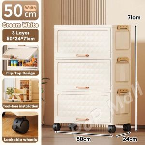 Cabinet Drawer Flip Top Storage Cabinet Plastic Wardrobe For Baby Toy Clothes Home Organizer