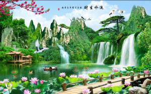 Tranh dán tường Đồng quê KT 1M2*2m