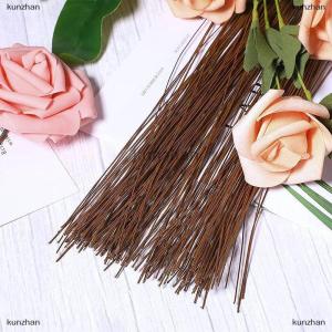 [COD] kunzhan 100Pcs 40cm Floral Wire Stems High Quality Paper Covered Artificial Branches Twigs Iron Wire For DIY Flower Making Accessory