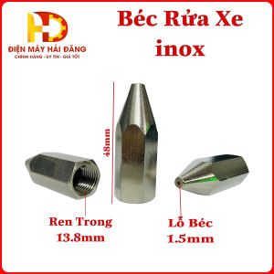 Đầu béc xịt rửa xevệ sinh máy lạnh.Lỗ Béc 1.5mm. Ren trong 13mm. Chất liệu inox 100%.