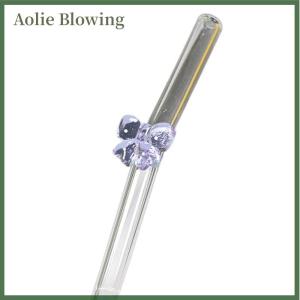 Aolie 1pc 8mm Straw Reusable Drinking Straws Cute Butterfly Heat-Resistant Straw For Festival Party Wedding Cocktail Bar Beachs
