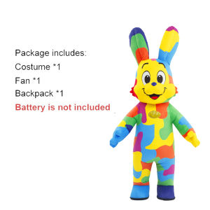 Colorful Rabbit Inflatable Costume Parade Adult Character Cosplay Halloween Performance Party Mascot Set