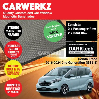 CERTIFIED ORIGINAL Dr Shadez DARKtech Honda Freed 2016-2024 2nd Generation (GB5 GB6 GB7 GB8) Japan MPV Customised Window Magnetic Sunshades