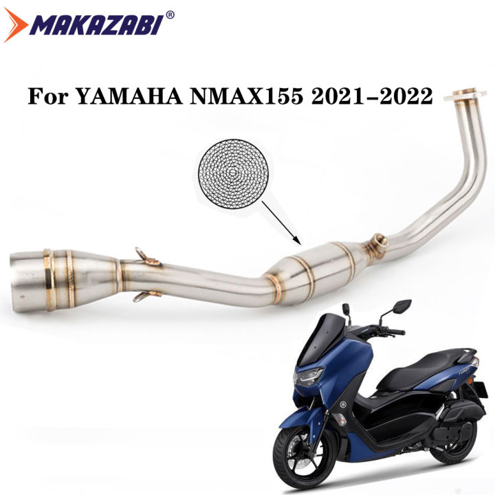 51mm Slip ON For YAMAHA Nmax155 2021-2023 Motorcycle Exhaust System Middle  Pipe With Resonator Header Slip-On NMAX 155 SLIP-ON Stainless Steel without 