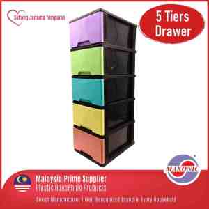 MAXONIC 5 TIER PLASTIC DRAWER | STORAGE DRAWER | LACI PLASTIK | PLASTIC CABINET | KABINET PLASTIK