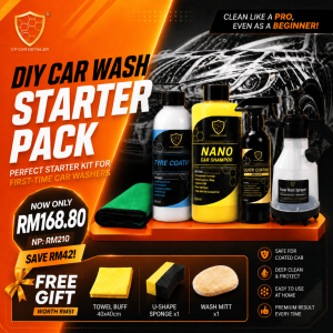 【CP CAR Detailer】DIY Car Wash Starter Pack - Nano Shampoo Coating & Tyre Shine Snow Foam Sprayer Bundle