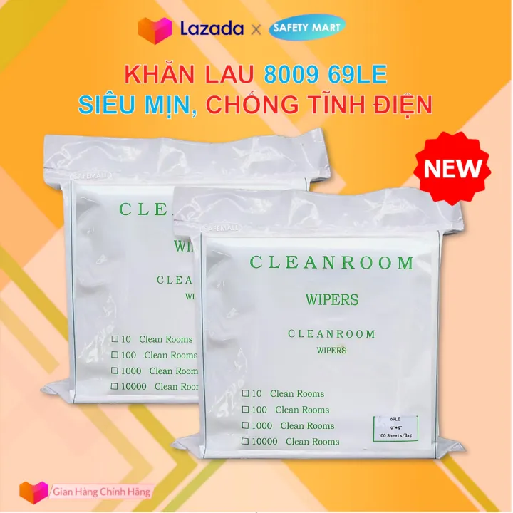 Combo Khăn Lau Phòng Sạch 8009 69LE 9x9 inch 100 psc 180g/m2 Siêu Mịn ...