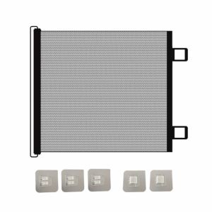 YITAQI Reinforced Pet Mesh Isolation Net Adjustable Anti-Escape Retractable Pet Gate Sturdy Double Lock No-Drill Pet Door Indoor