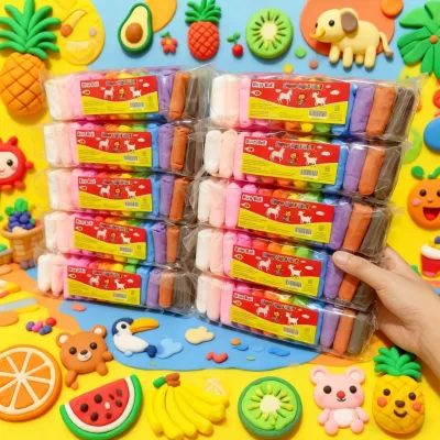 (PAKET 10 PACK) Super Light Clay 12 Warna Mainan Anak Edukasi Playdough Plastisin DIY Slime Air Dry Melatih Kreativitas Motorik