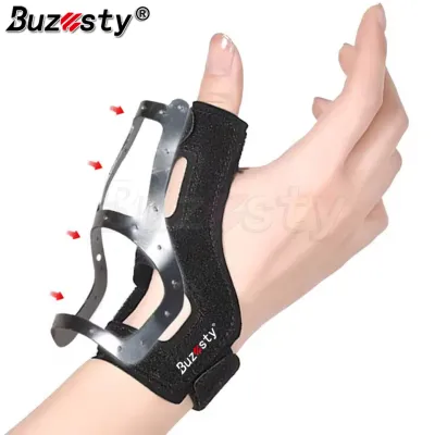 Buzesty Finger Thumb Support Brace Stabilizer Splint for Thumb Metal Reinforcement Support Wrist Guard Thumb Finger Fixed Breathable Universal for Both Hands
