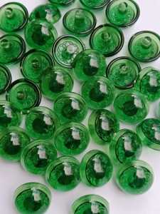 kancing jamur jahit bulat bening 3D ukuran 12mm perlusin