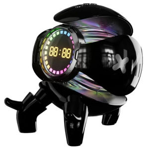 New intelligent robot monster mini speaker clock alarm portable stereo speaker AI interactive toy speaker wireless Bluetooth speaker supports TF card audio player