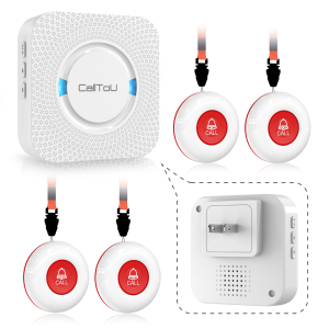 CallToU Wireless Caregiver Pager Smart Call System Nurse Calling Alert Patient Help System for Home/Personal Attention Pager 3 Receiver 2 SOS Call Button HJQ01