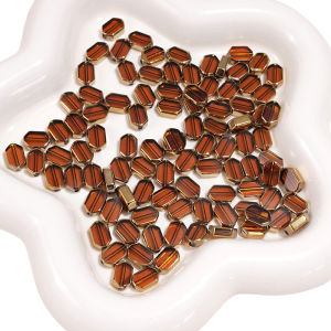 10Pcs 6X9Mm Nhiều màu Cao kính chất lượng Vàng Cạnh hình chữ nhật Hạt Cho Cho Tự Làm Vòng Cổ Vòng Tay Bông tai trang sức làm đồ thủ công