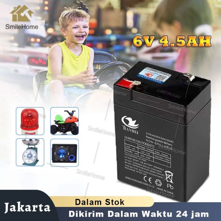 Aki baterai Kering 6V 4.5Ah Merk - EELIC Original (maintenance free/MF