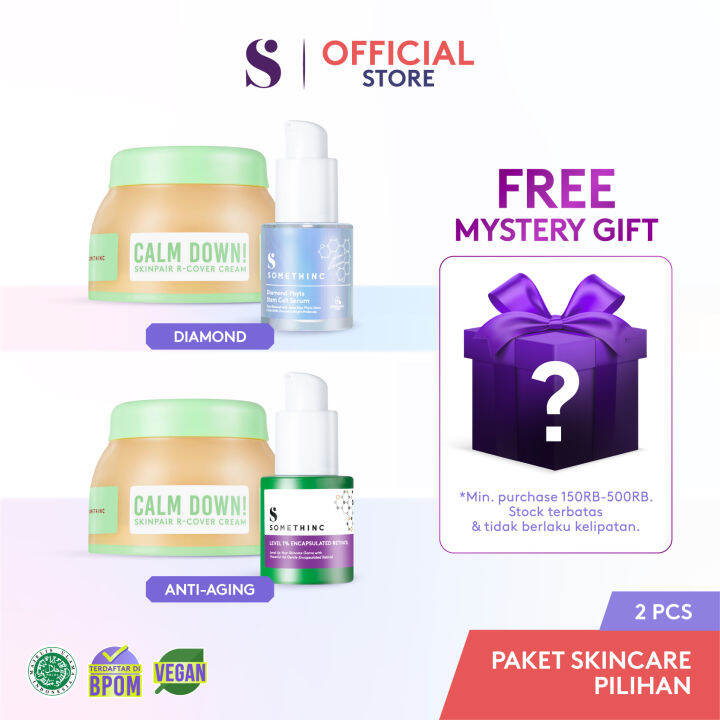 Somethinc Pcs Paket Skincare Pilihan Paket Moisturizer Dan Serum Mencerahkan Atasi Jerawat