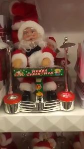Electronic Santa Doll Toy Santa Claus Music Playing Saxophone Piano Drum Christmas Gift for Kids