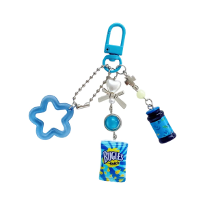 Playful Shaped Keychain Vintage Crisps And Gelatin Design Sturdy Resin Crafted Phone Hanging Accessory