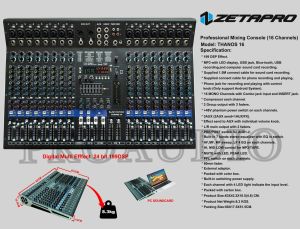 MIXER AUDIO ZETAPRO THANOS 16 / THANOS16 Mixer 16 Channel Thanos-16 Effect Reveb 199 Dsp Edit A Edit B Original
