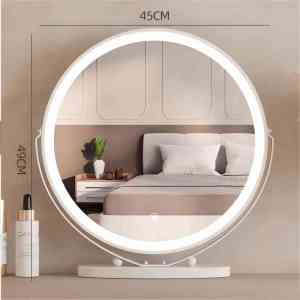 Adjustable 360° Rotatable LED Makeup Mirror with Touch Screen Control Elegant Vanity Beauty Tool